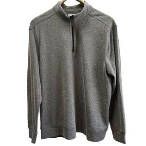 Greg Norman L Gray Heather 1/4 Zip Long Sleeve Pullover Golf‎ Shirt Shark
